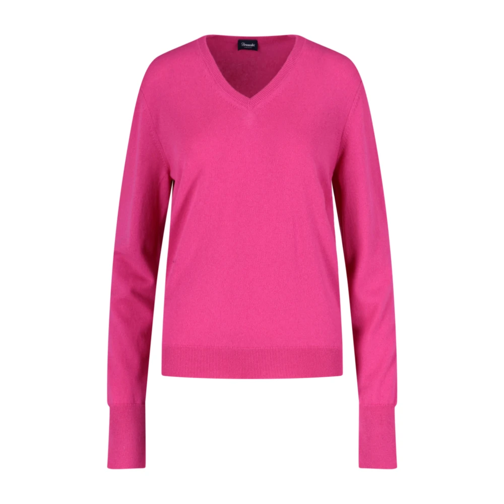 Roze Cashmere Trui V-Hals Ribboord | Drumohr | Sweaters | Miinto.be