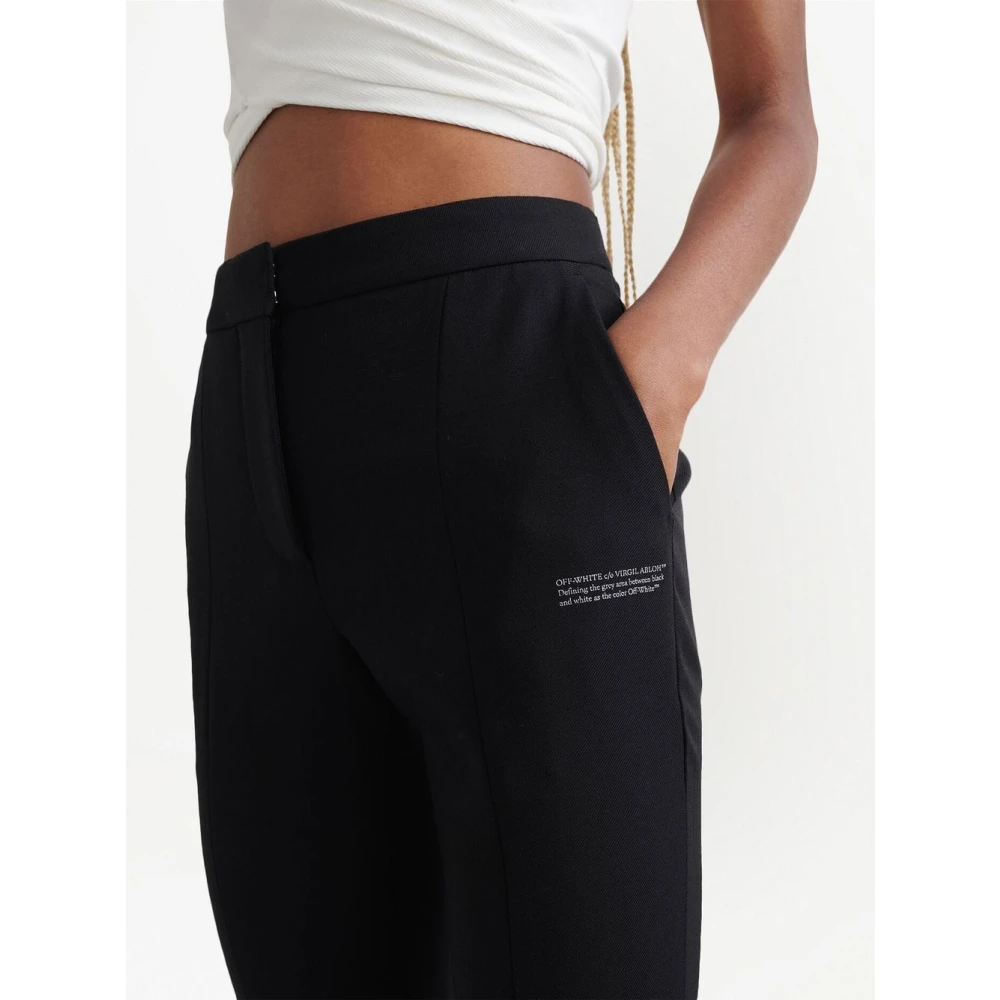 Off White Zwarte hoge taille broek Black Dames