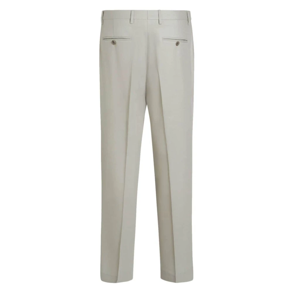 ETRO Cropped Pleat Trousers Gray Heren