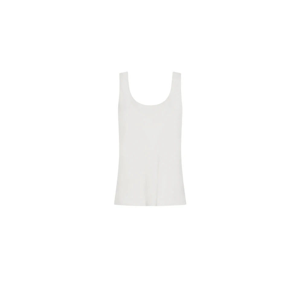 Seventy Women's White Viscose Cady Crepe Tank Top - Sleeveless Tops - S - Tops