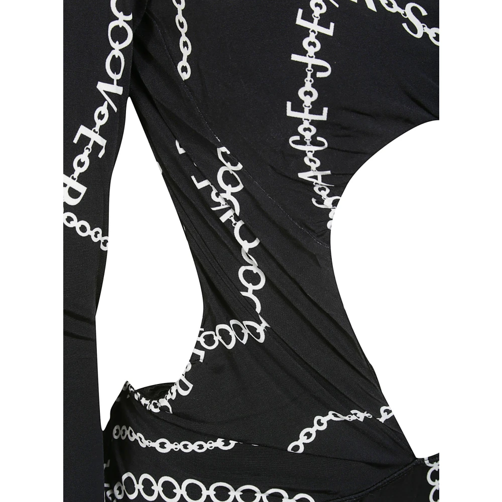 Versace Jeans Couture Organzino Print Bodysuit Black Dames