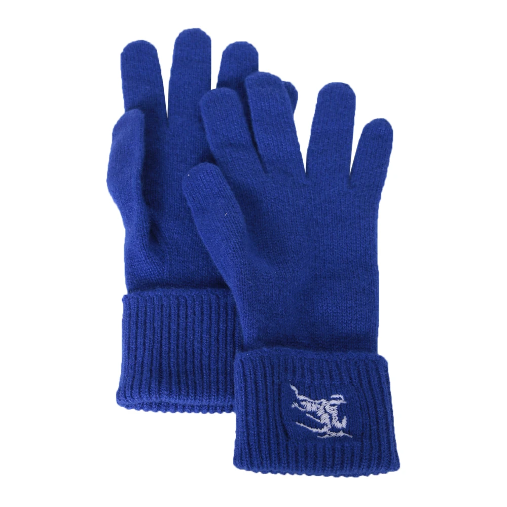 Burberry Geborduurde logo gebreide handschoenen Blue Heren