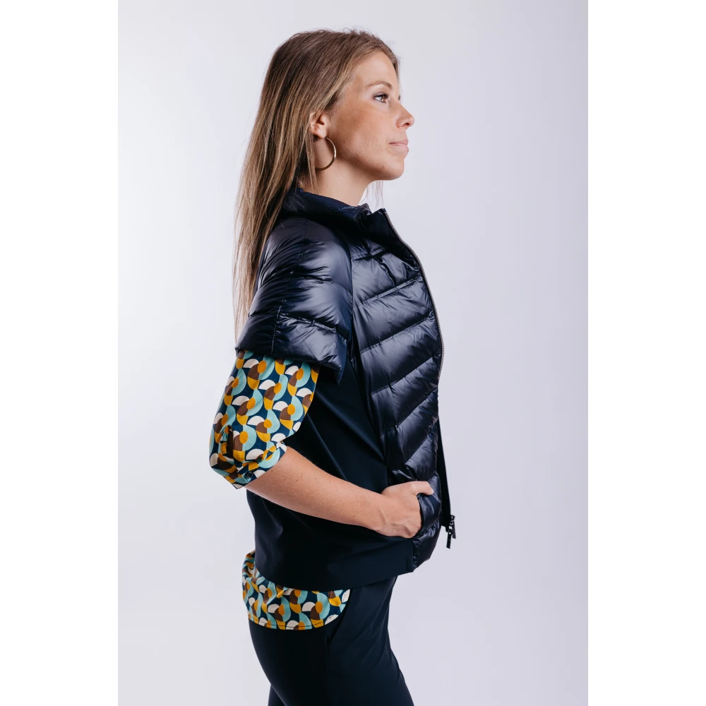 RRD Bi-Material Mouwloze Jas Vest Blue Dames