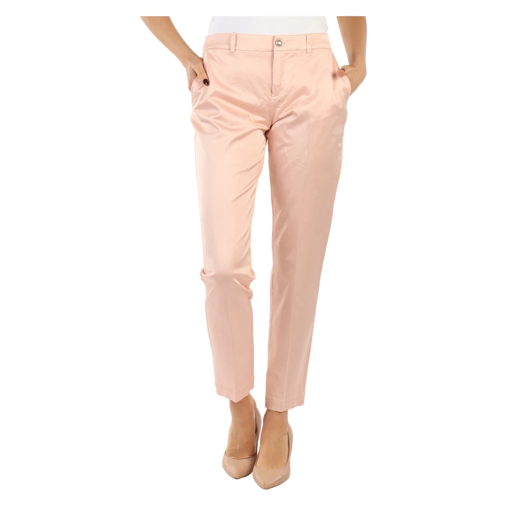 Guess Katoenen en Viscose Broek Pink Dames