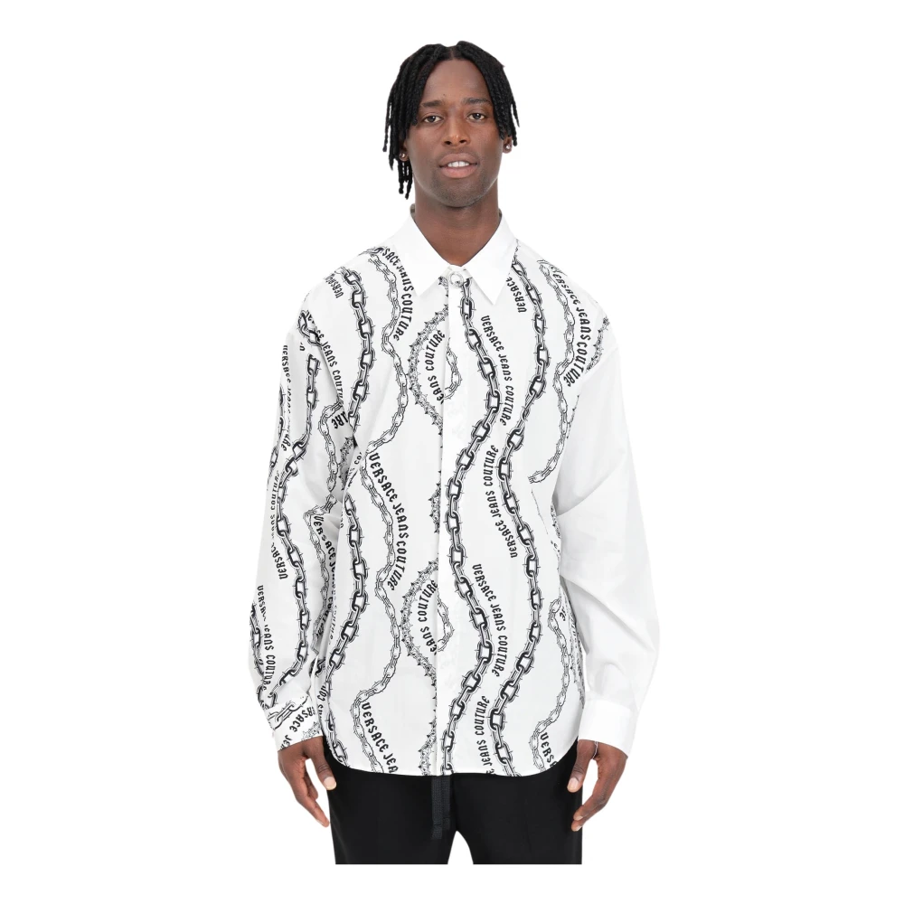 Versace Jeans Couture Elegante witte shirt Chain Couture White Heren