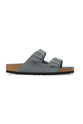 Grå Mocka Dubbel Spänne Sandal