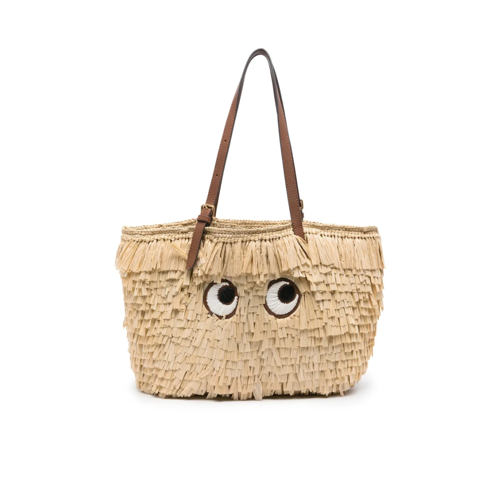Anya Hindmarch Beige Schoudertas met Open Top Beige Dames