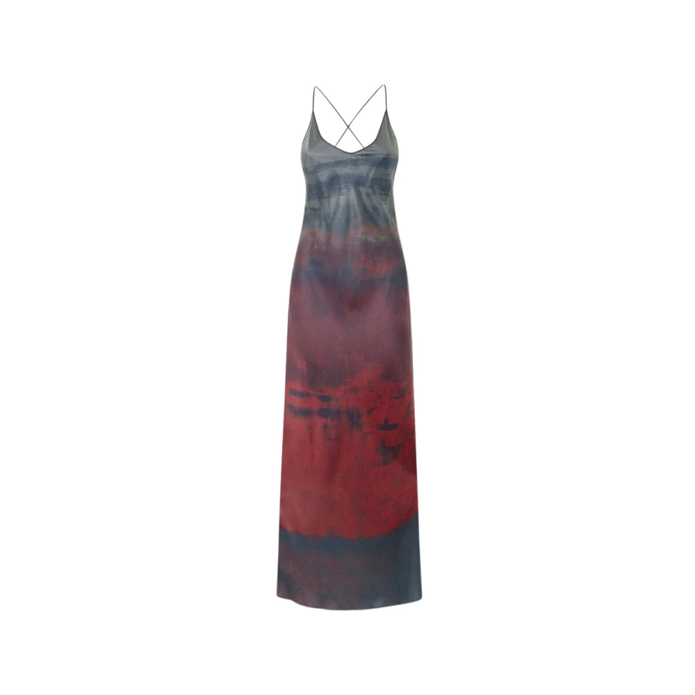 Roberto Cavalli Multicolor Silk Mottled Slip Dress - Female - Gowns - M - Dresses