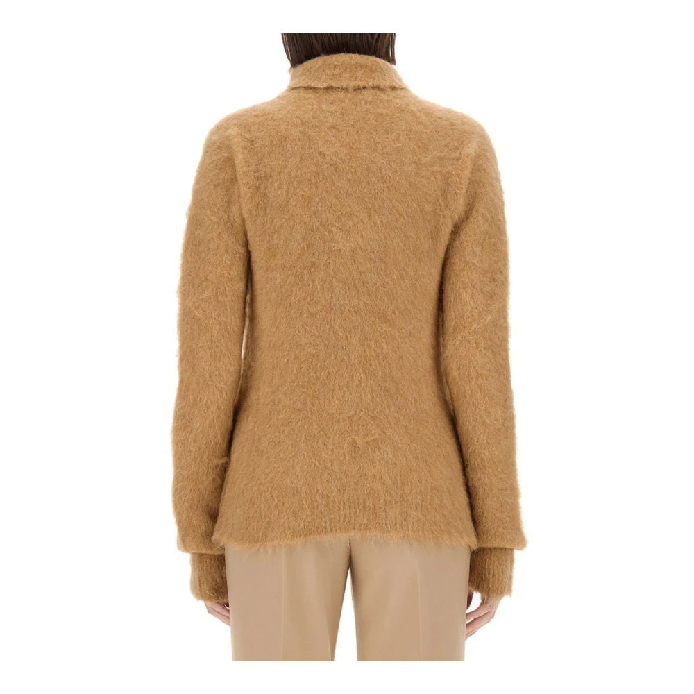 SPORTMAX Alpaca Hoge Hals Trui Beige Dames