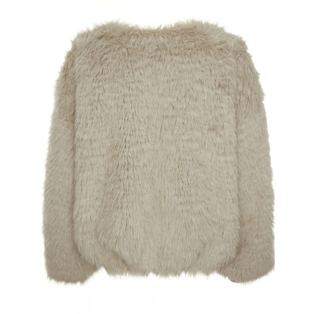 drykorn Bontjas met ronde halslijn Beige Dames