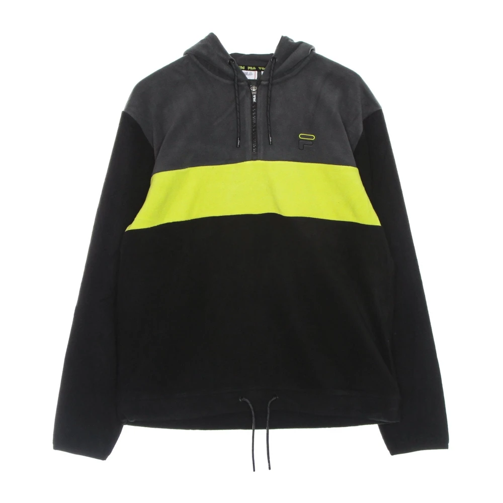 Fila Zwarte Fleece Half Zip Hoodie Multicolor Heren