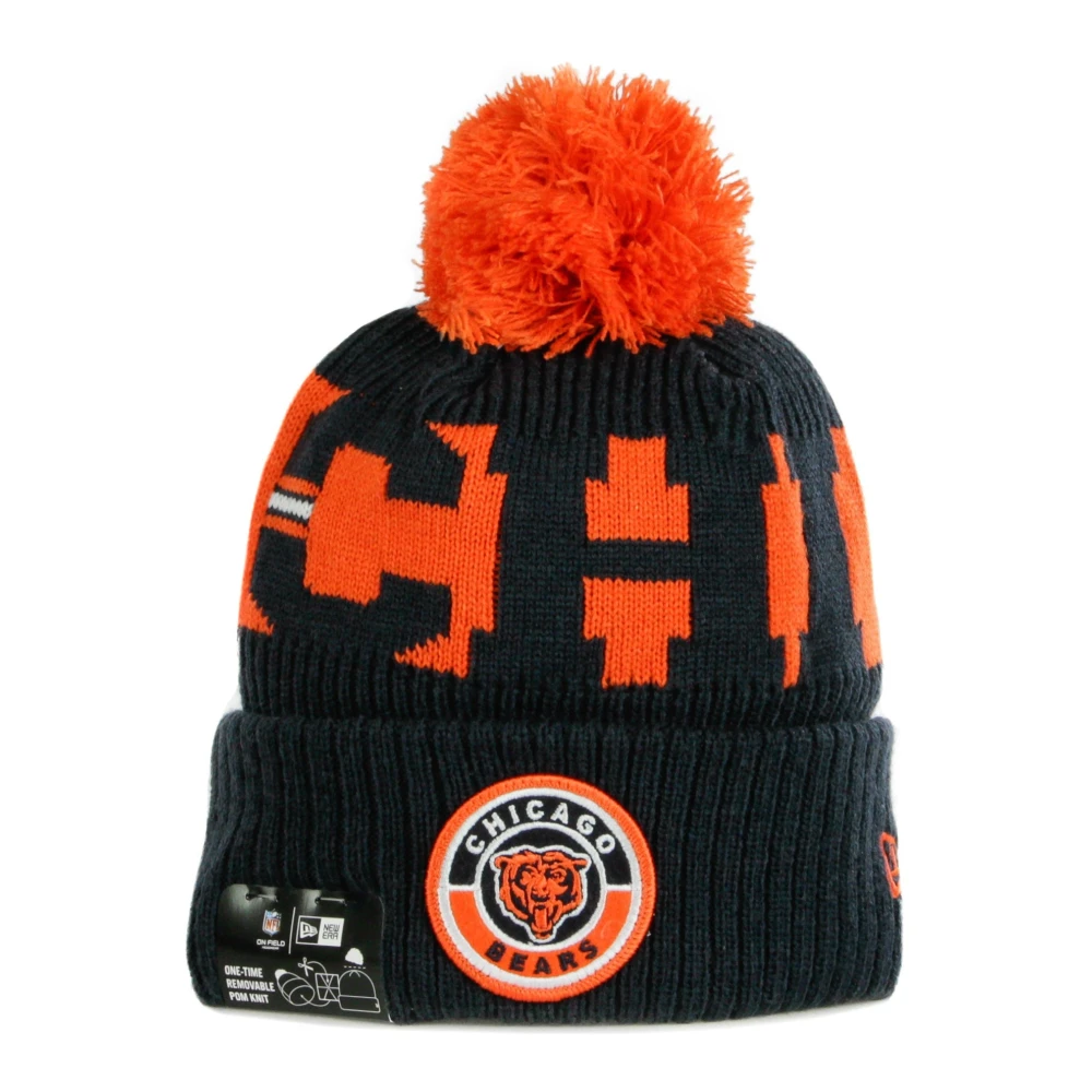 New era NFL Pom Hat Field Sport Knit Black Heren
