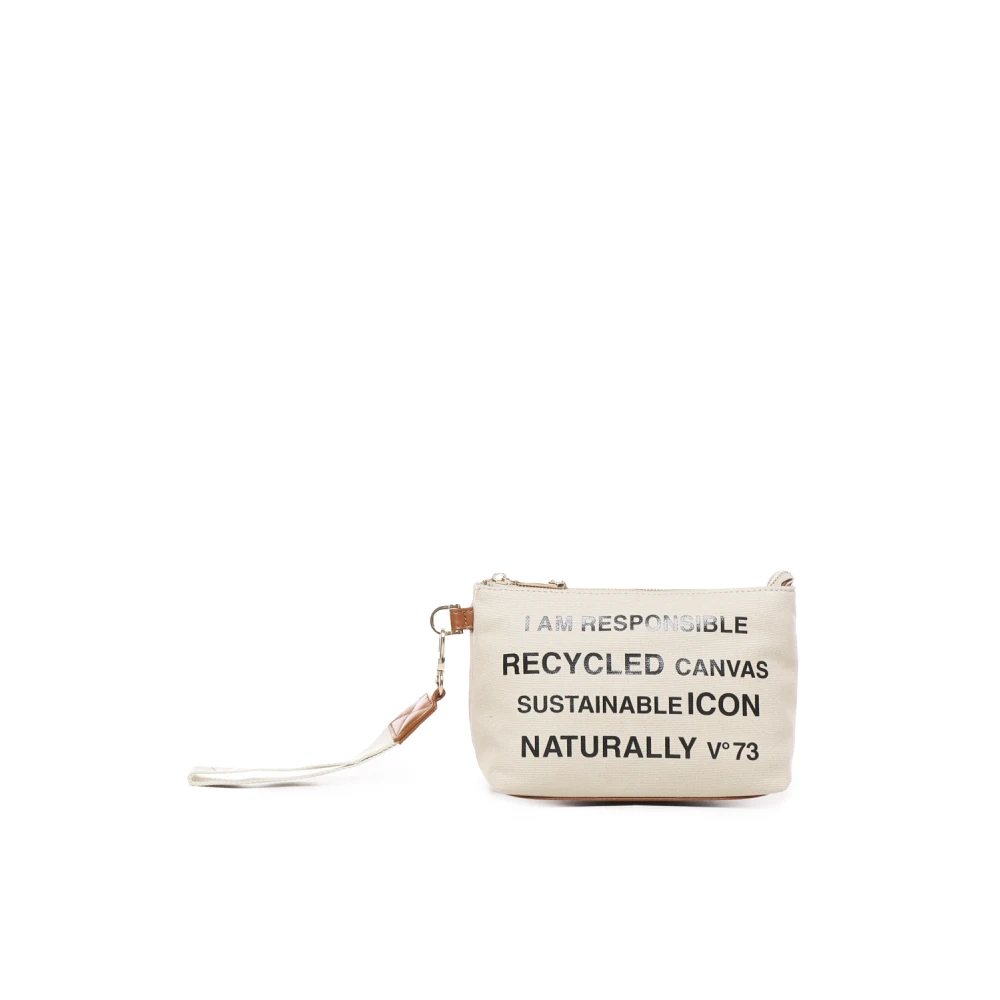 V73 Canvas Beauty Tas met Logo Lint White Dames