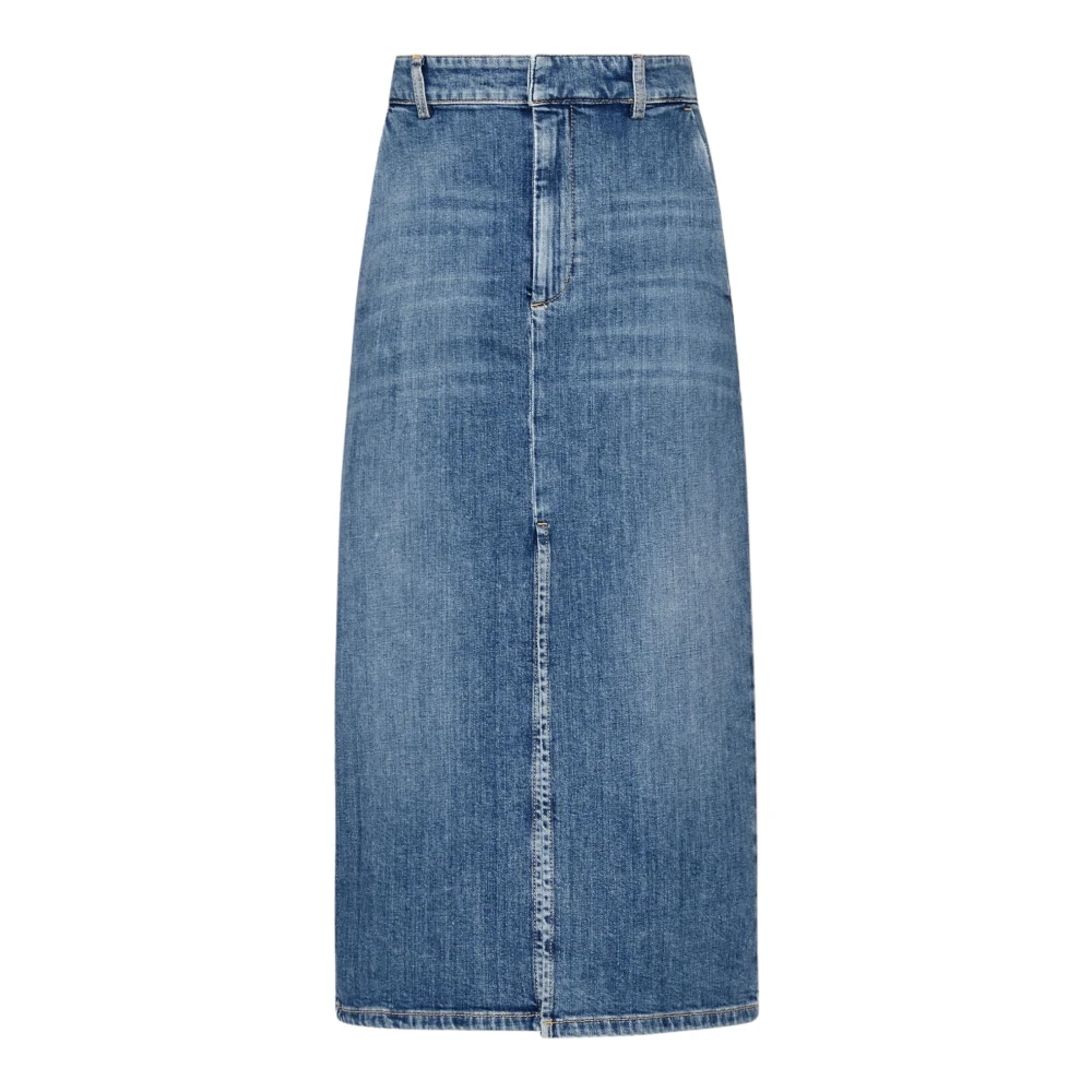 Marella Denim Midi Kjol Cast Blue Jeans Blue, Dam