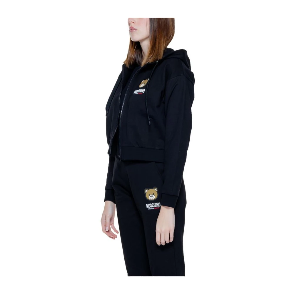 Moschino Lente Zomer Katoenen Hoodie met Elastaanmix Black Dames