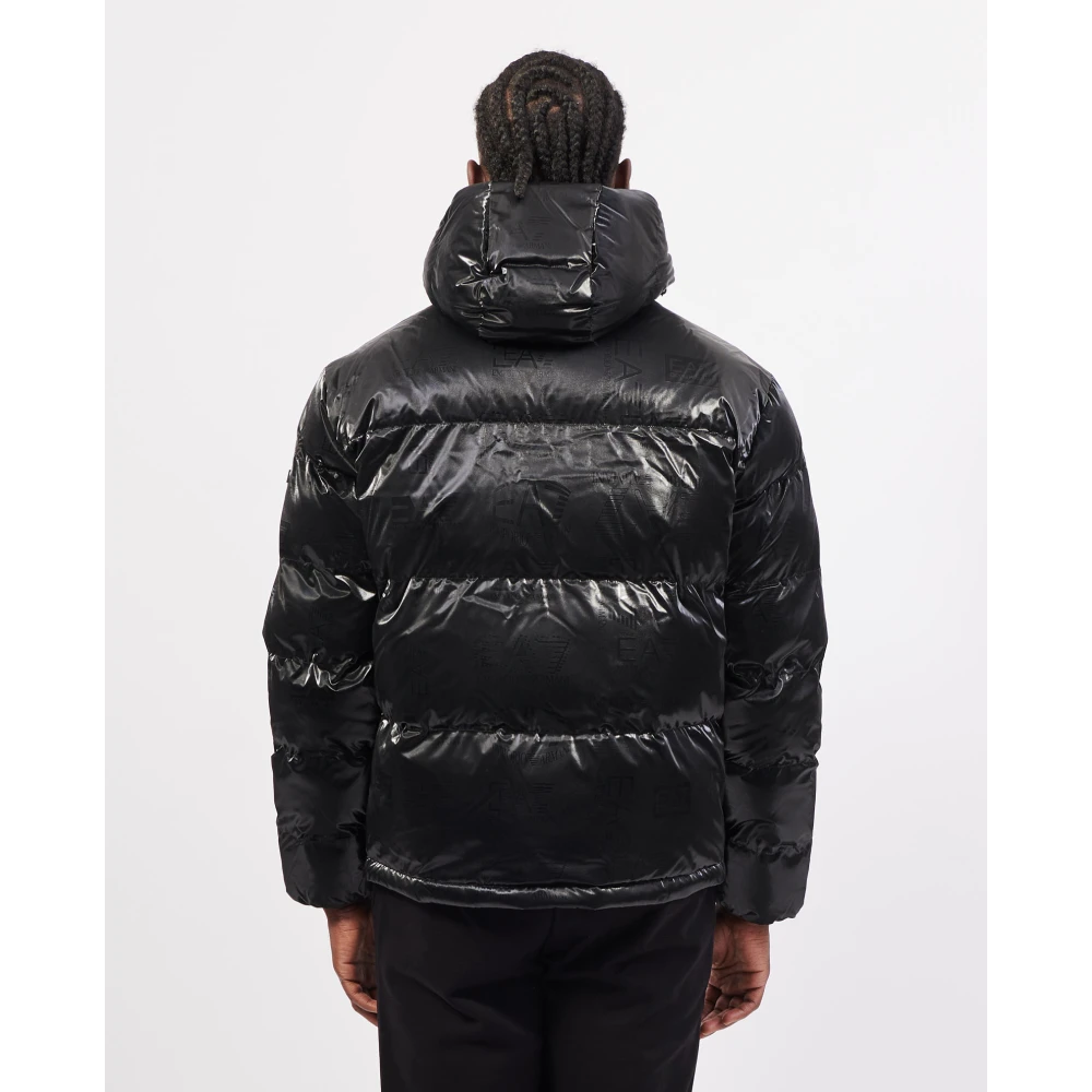 Emporio Armani Zwarte Gewatteerde Hoodiejas Black Heren