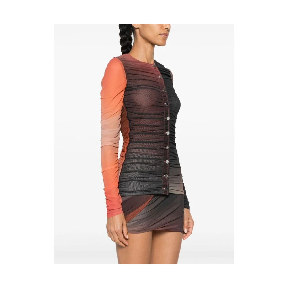 The Attico Gegradeerde Mesh Sweater met Gerimpelde Details Multicolor Dames