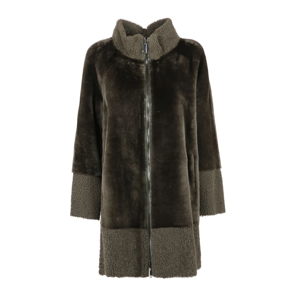 Suprema Stijlvolle Faux Shearling Jas Brown Dames