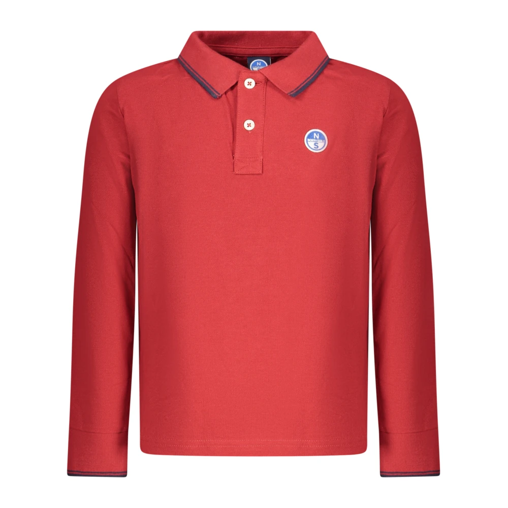 North Sails , Kids Short Sleeve T-Shirts, Male, Red, 10 Y, Long-Sleeved Polo Shirt