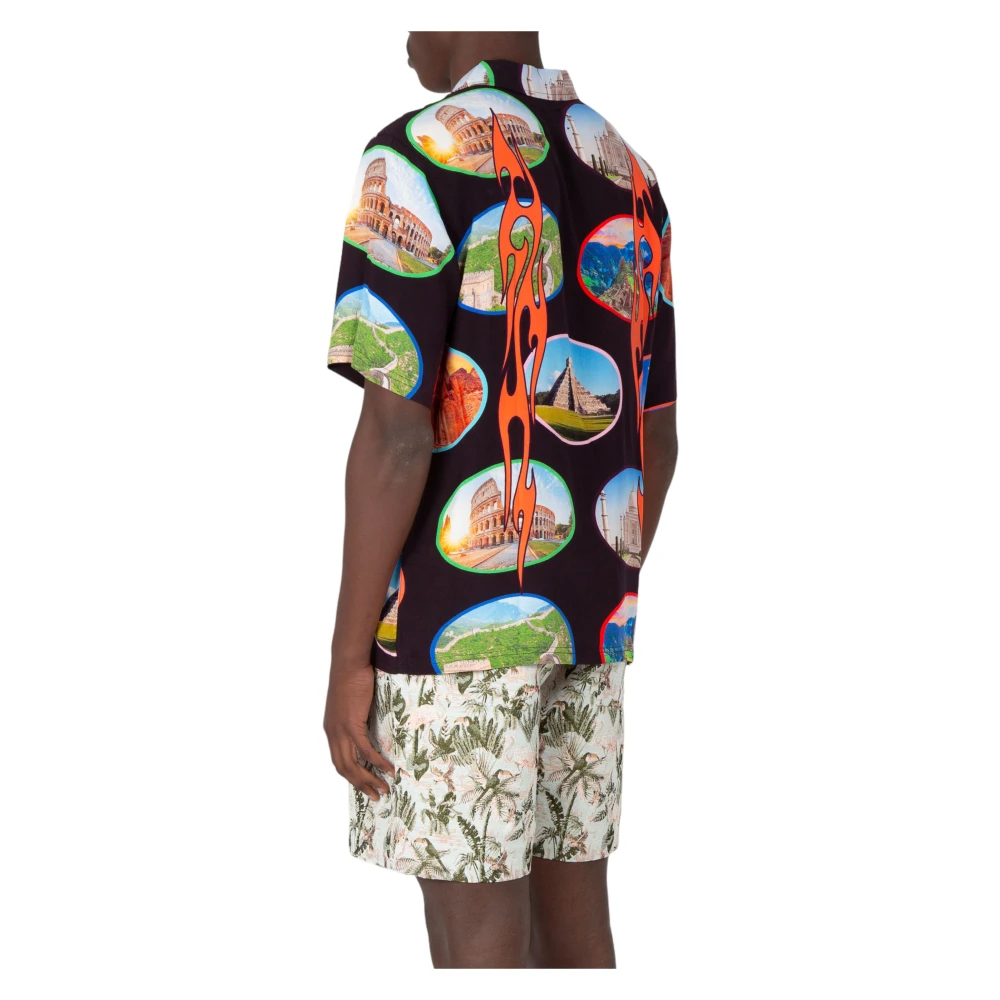 Pleasures Zwarte Camp SS Shirt 7 Wonders Multicolor Heren