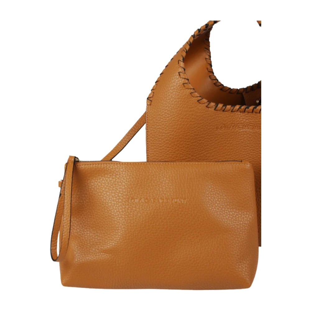 Lola Casademunt Camel Shopper Tas met Stikdetail Brown Dames