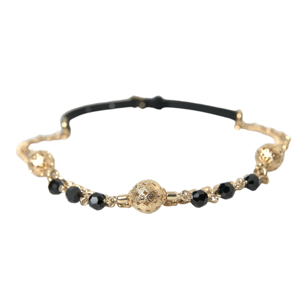 Dolce & Gabbana Kristal Bounce Leren Riem Black Dames