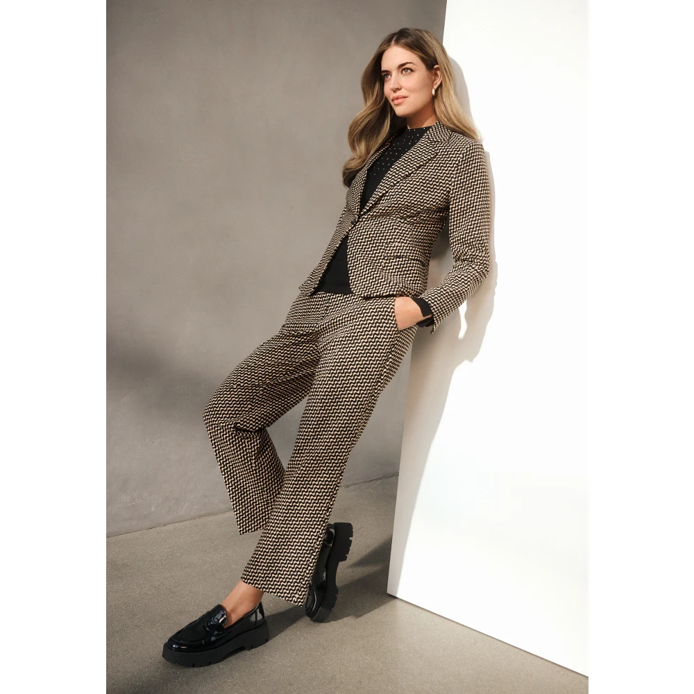 Betty Barclay Grafische Print Relaxed Fit Businessbroek Black Dames