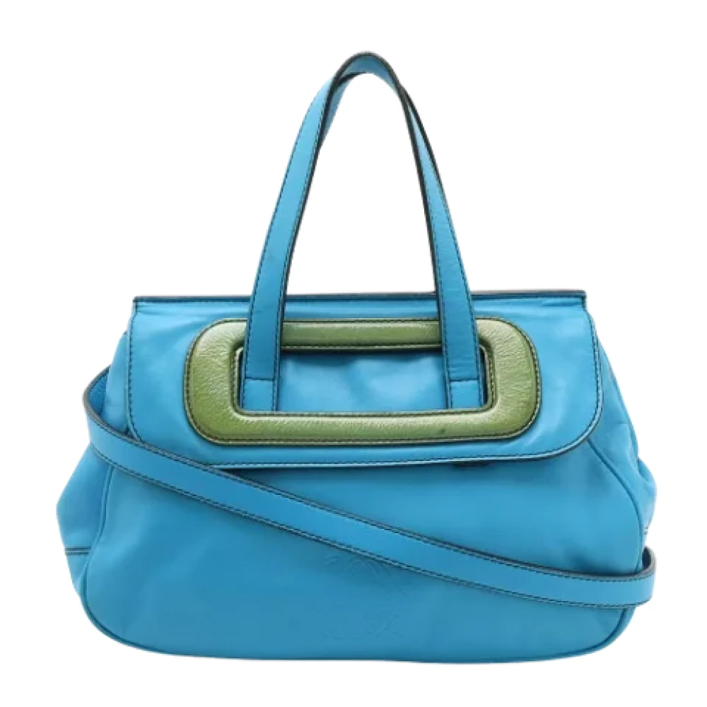 Loewe Pre-owned Leather handbags Blue Dames