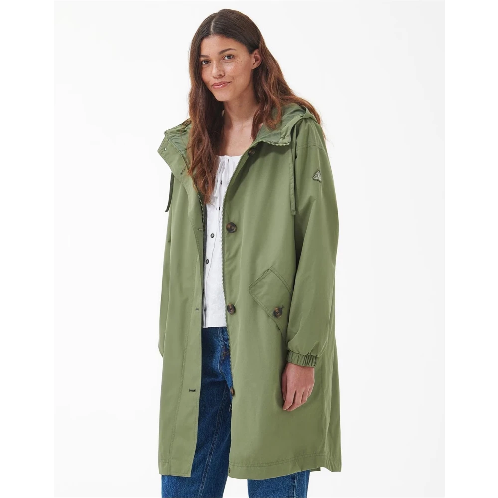 Barbour Waterdichte Olivine Jas Rits Logo Green Dames