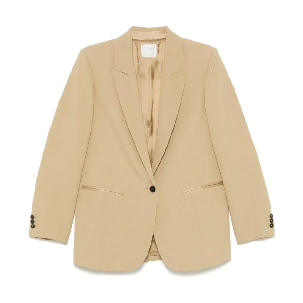 Forte Satin Regular Jas Beige Dames