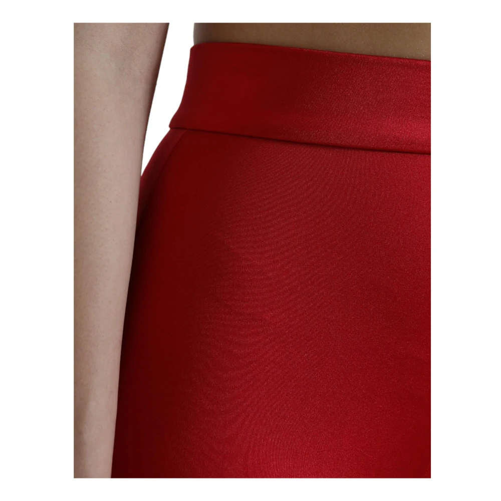 Dolce & Gabbana Rode Hoge Taille Leggings Broek Red Dames