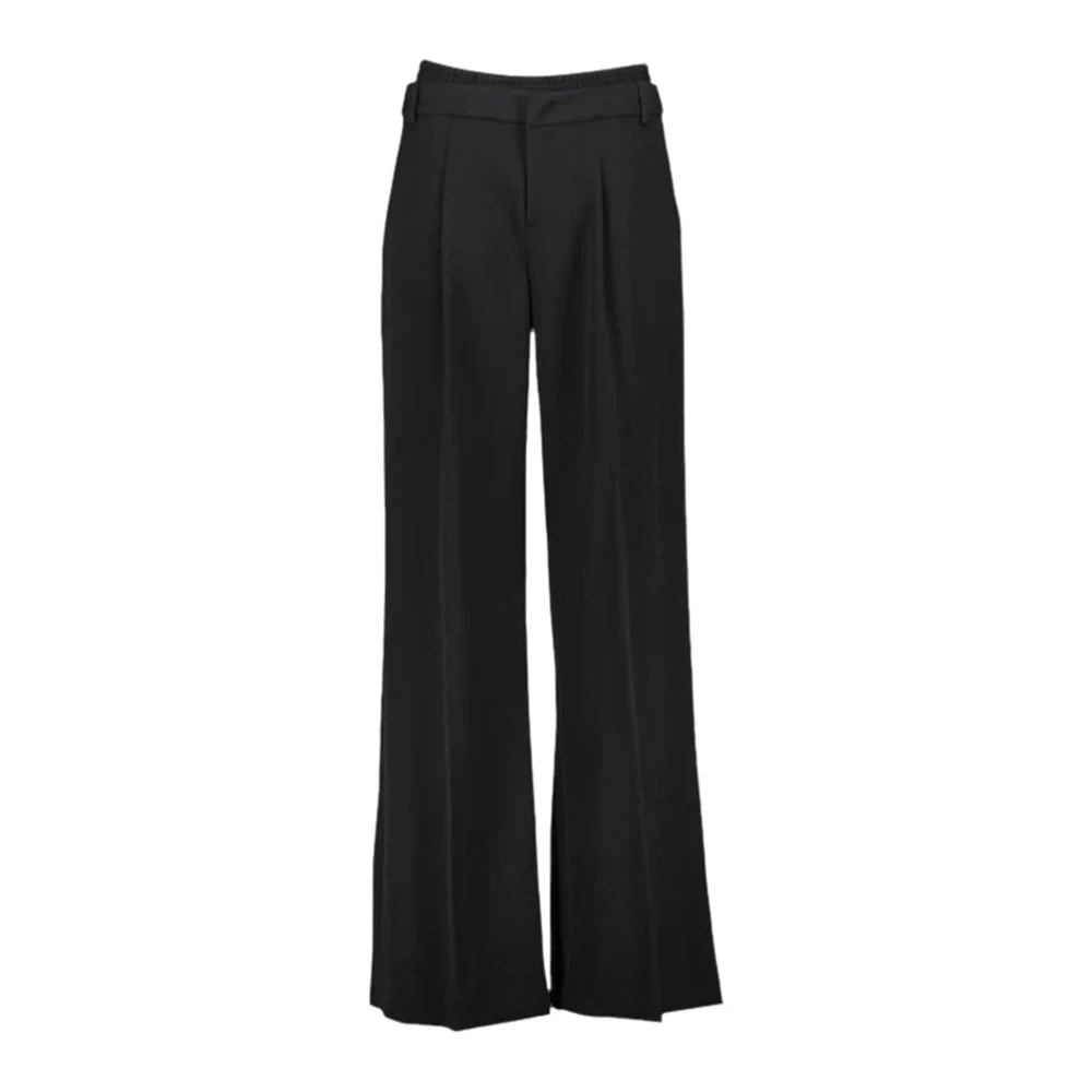 Liu Jo Zwarte Flare Elastische Taille Broek Black Dames