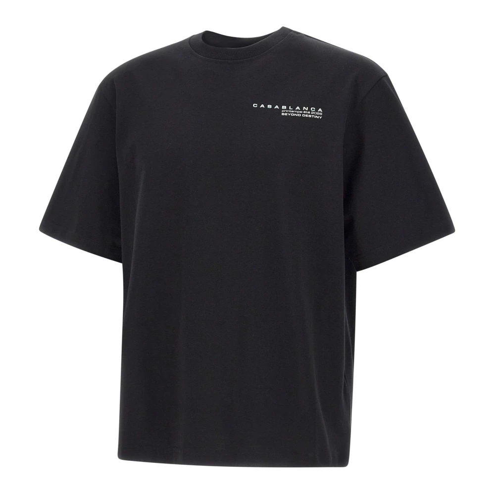 Casablanca Men's Black T-Shirts, Xl, Glitch Orchid Oversized Short Sleeve T-Shirt