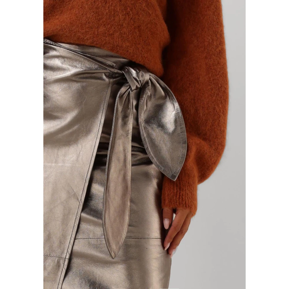 Ibana Metallic Midirok voor Stijlvolle Avonden Gray Dames
