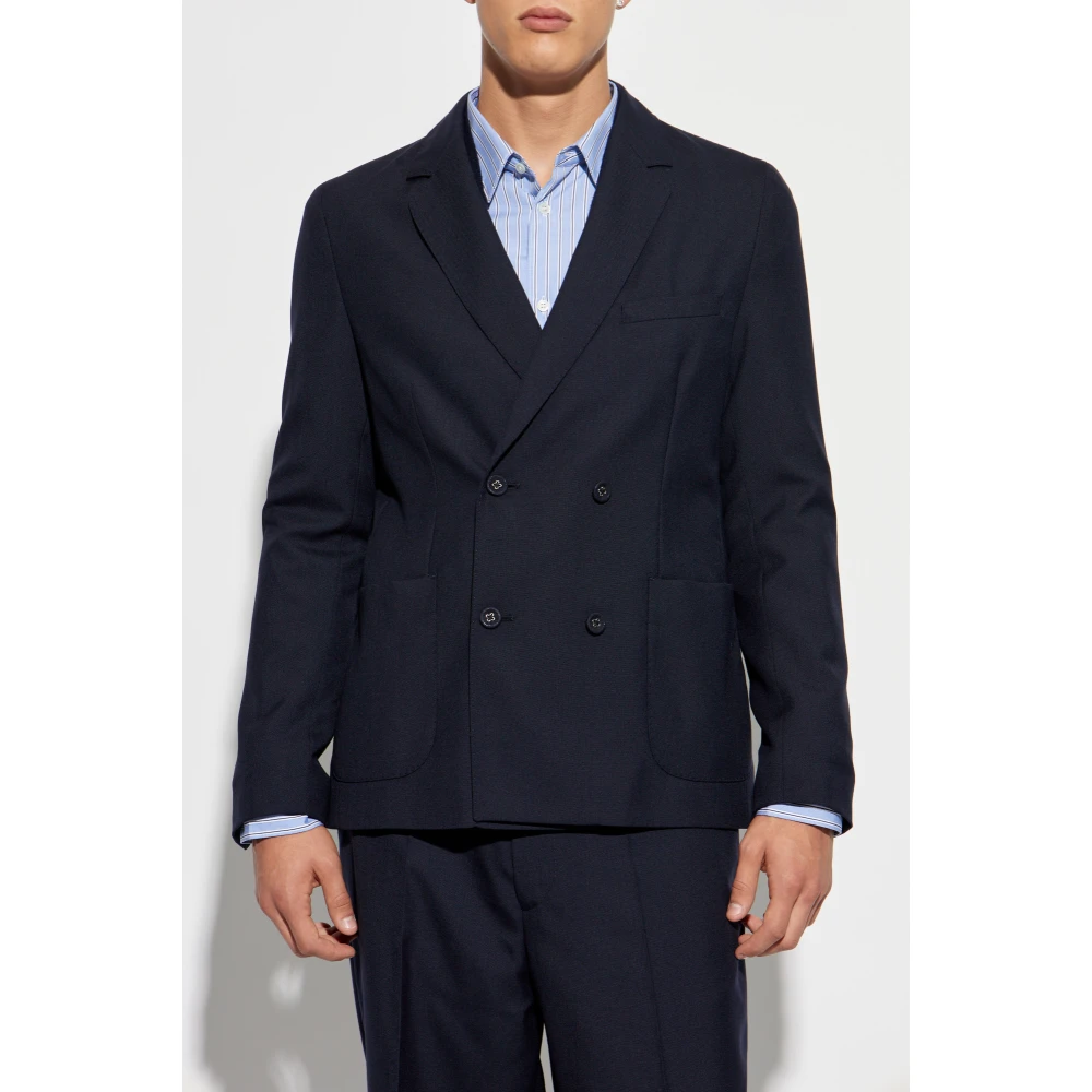 Officine Générale Wollen Blazer Blue Heren