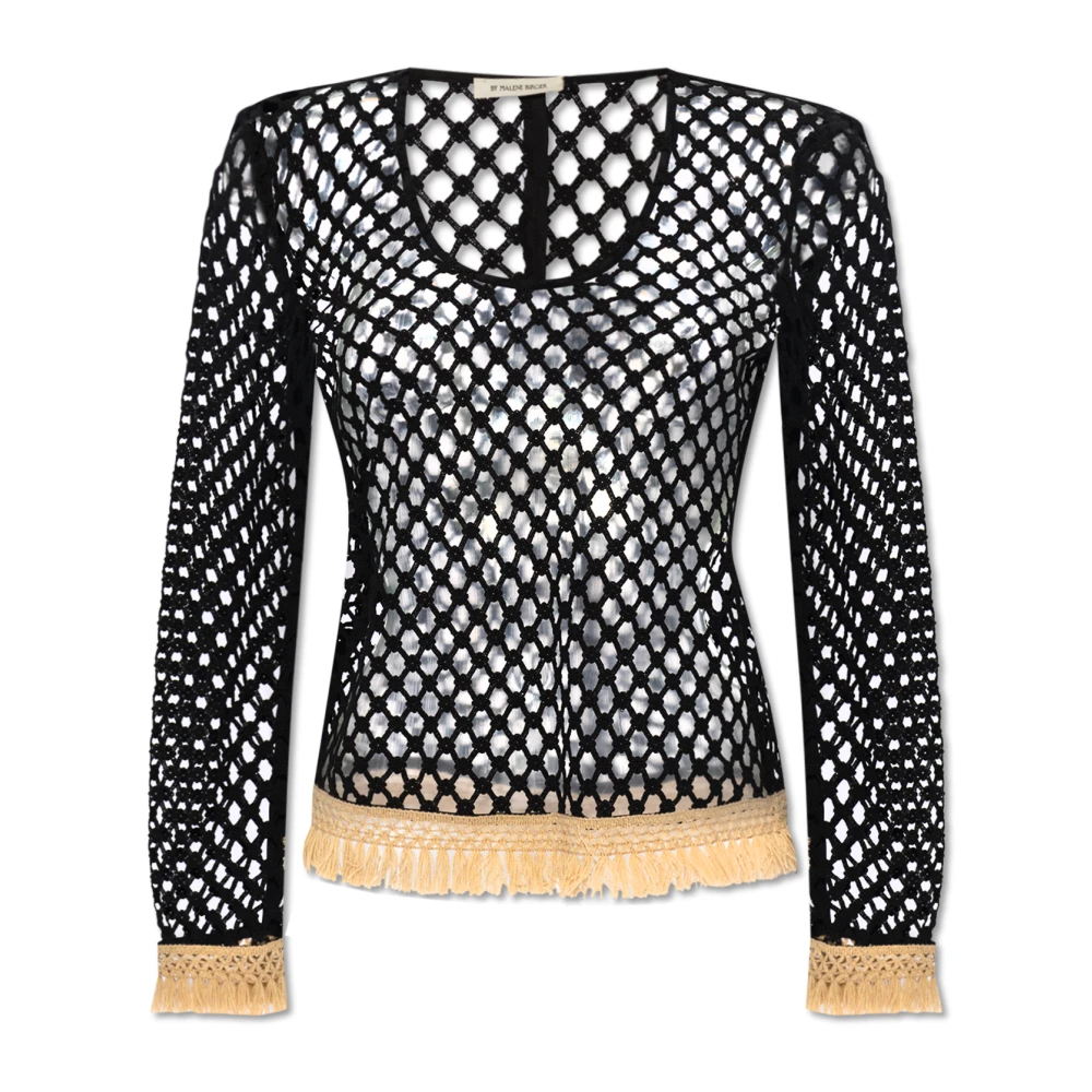 By Malene Birger Cymbeline virkad topp Black, Dam