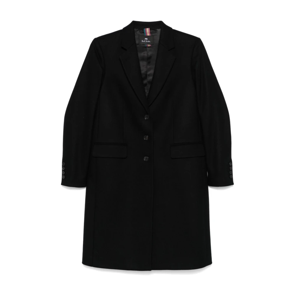 Paul Smith Women's Black Wool Blend Single-Breasted Coat
