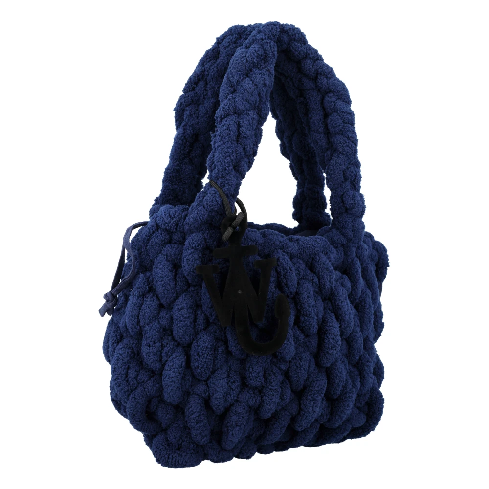 JW Anderson Navy Shearling Deken Tas Blue Dames