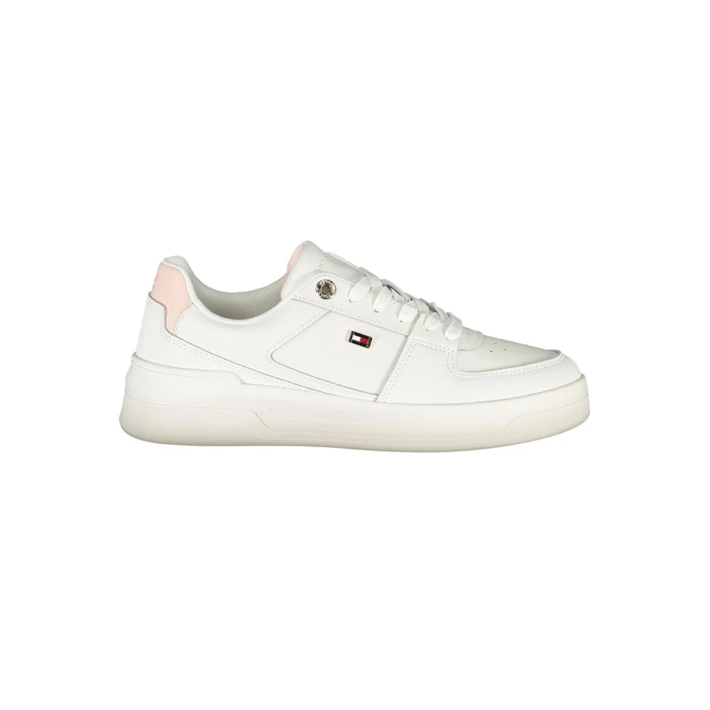 Tommy Hilfiger , Sneakers, Female, White, 5 Uk, White Lace-Up Trainers With Contrast Detail