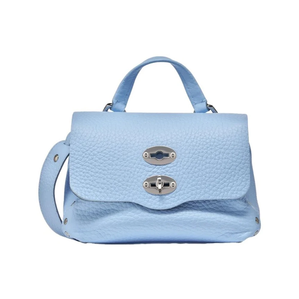 Zanellato Blauwe leren schoudertas Blue Dames