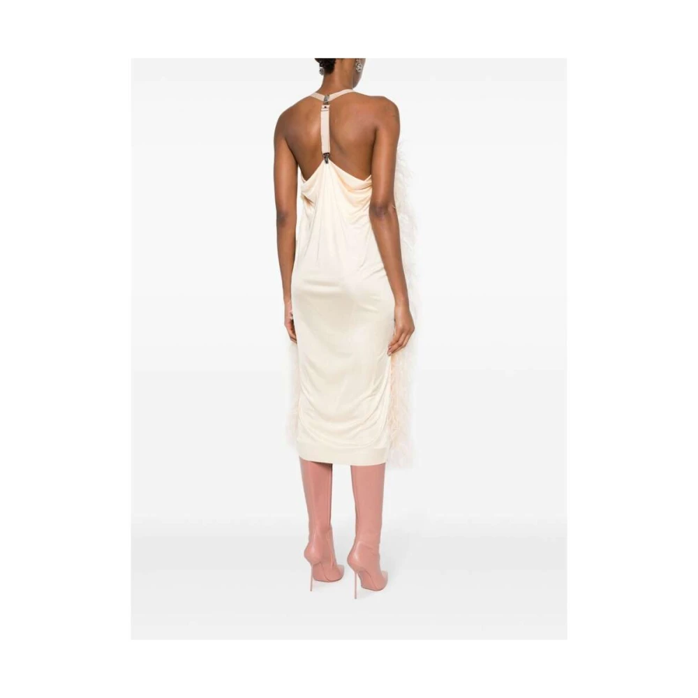 SPORTMAX Verenafgewerkte Midi Jurk Ussita Beige Dames