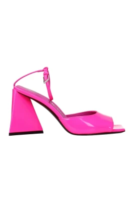 Rosa Läderhögklackade Sandaler