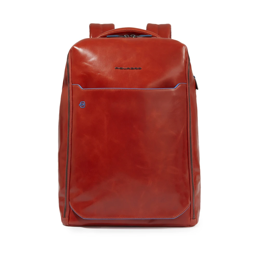 Piquadro Mannelijk Rood Tassen Heren, One Size, Leer, Personaliseerbare Laptop En I Pad Rugzak