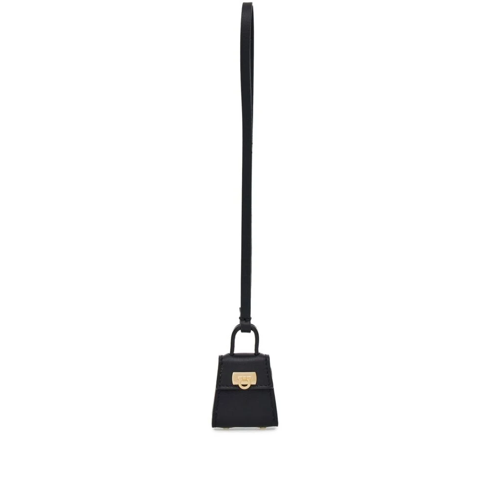 Salvatore Ferragamo Zwart Leren Gancini Kleingoed Black Dames