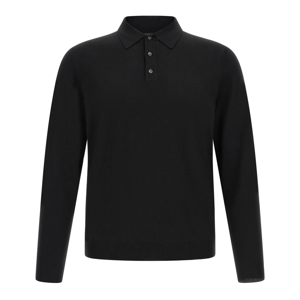 Zanone Black Polo Shirts, Male, 3XL, Polo Shirts