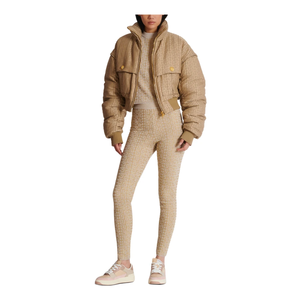 Balmain PB Labyrinth gebreide leggings Beige Dames