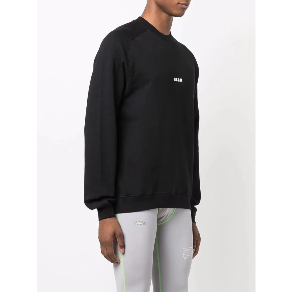 Msgm Zwarte trui met mini-logo Black Heren
