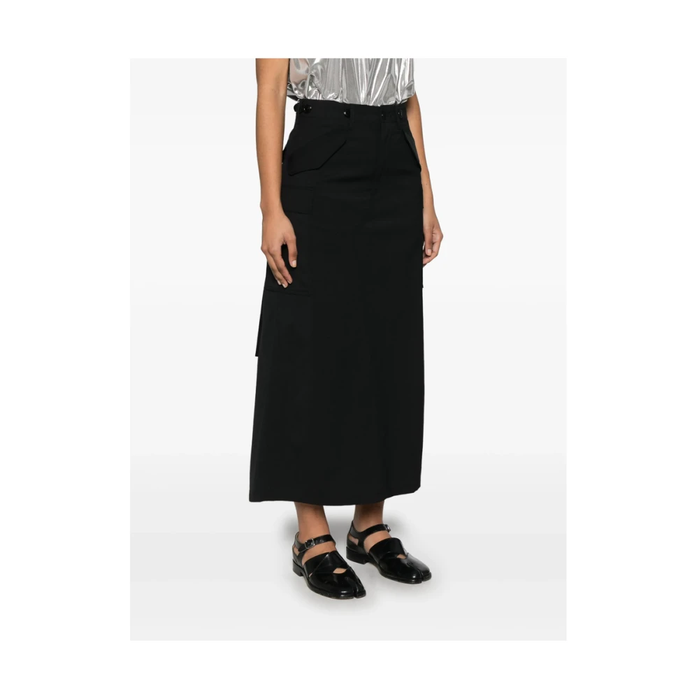Junya Watanabe Zwarte Rok met Zakken en Knopen Black Dames