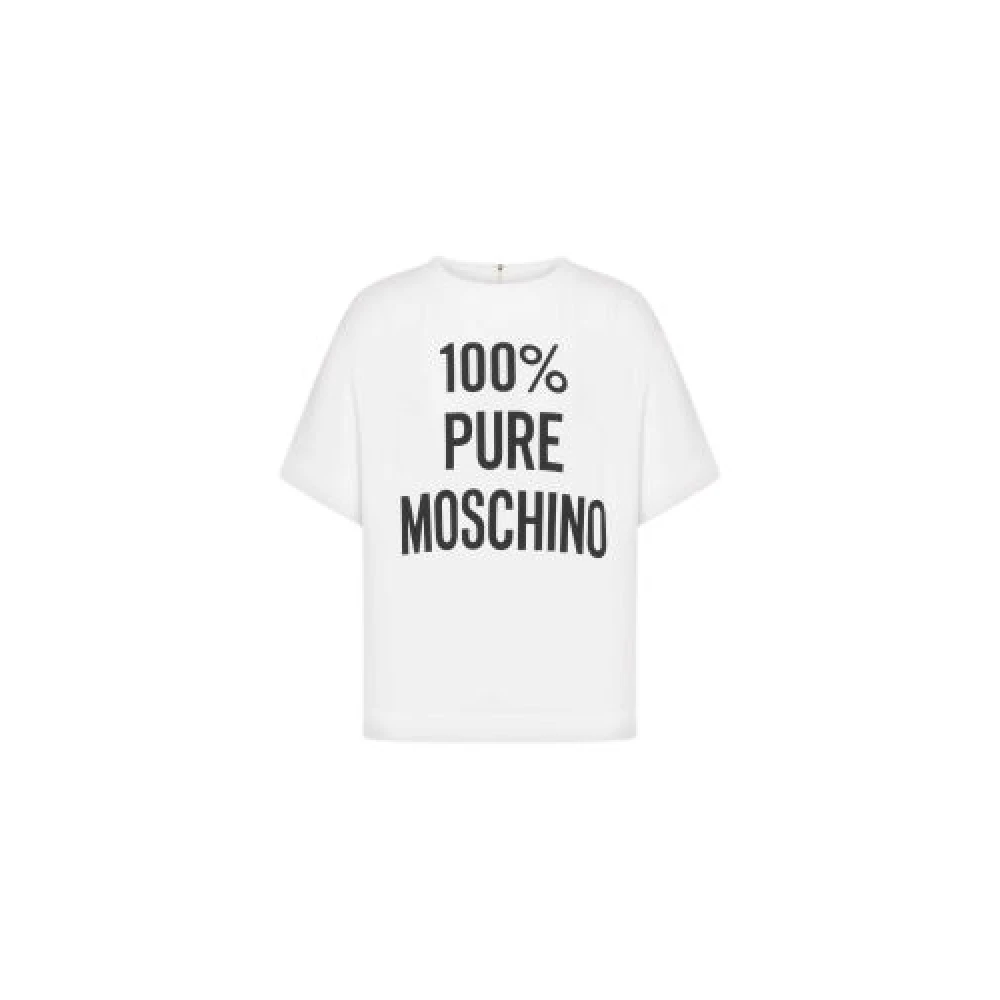 Moschino Women's White Logo T-Shirt Short Sleeve - T-Shirts - S - Tops