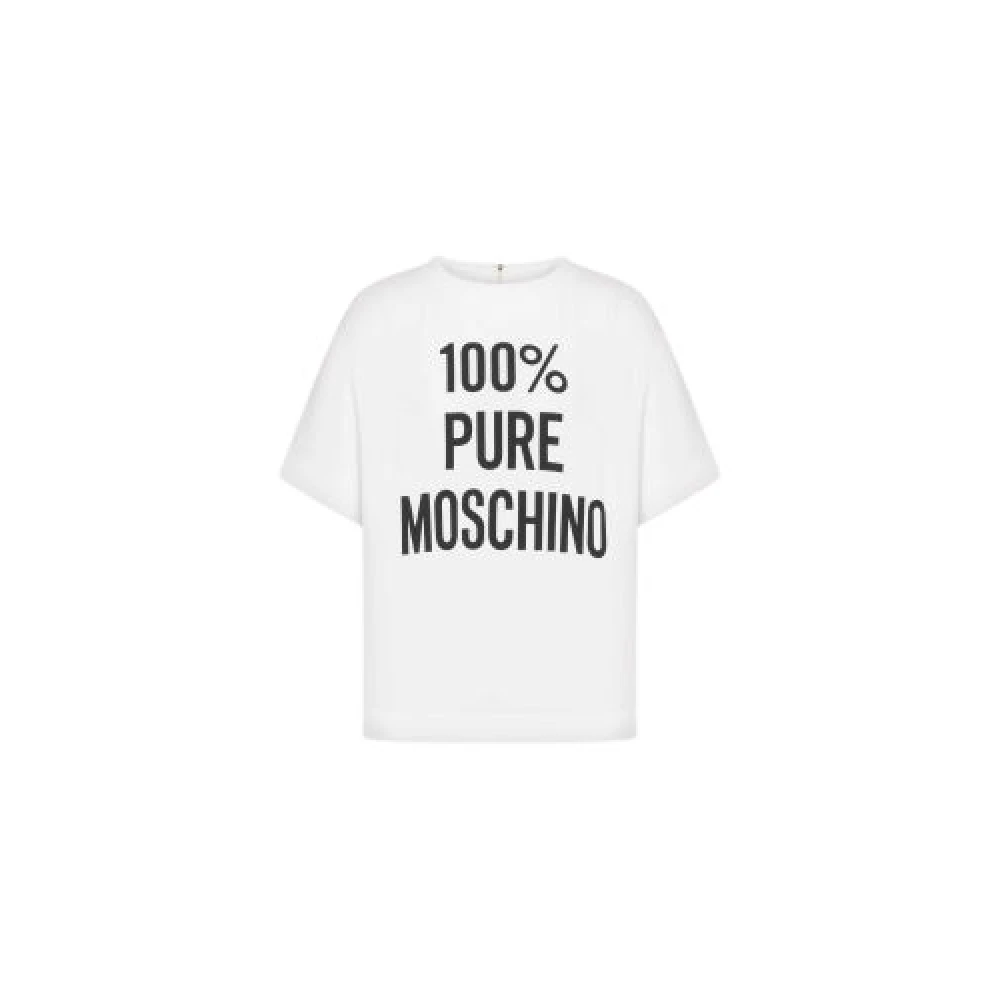 Moschino Wit Logo T-shirt Korte Mouw White Dames